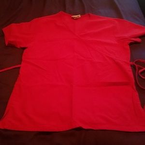 Red scrub top